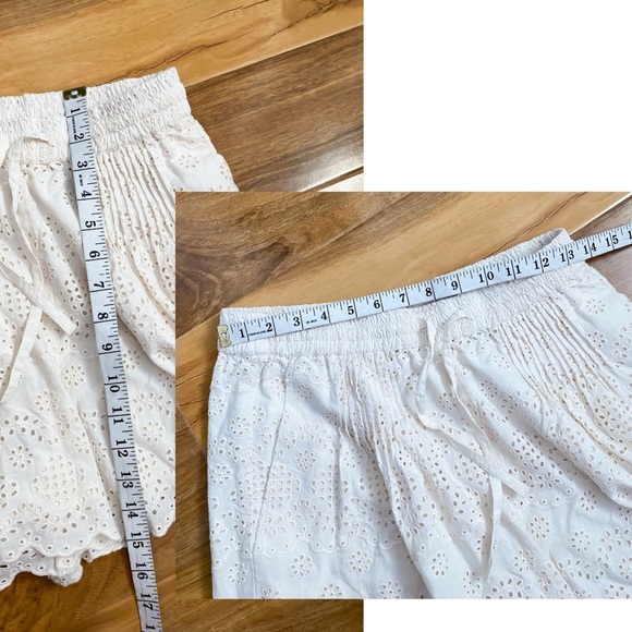 St. Roche Harper Shorts White Eyelet Embroidered Organic Cotton Artisan Boho S - Picture 11 of 11